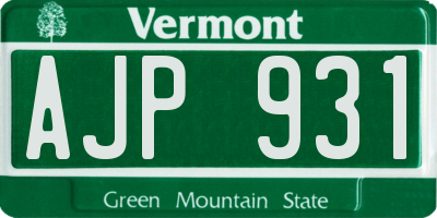 VT license plate AJP931