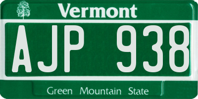 VT license plate AJP938