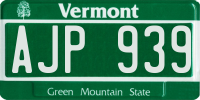 VT license plate AJP939