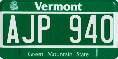 VT license plate AJP940