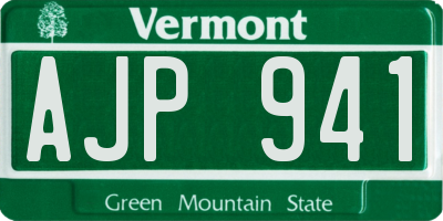 VT license plate AJP941