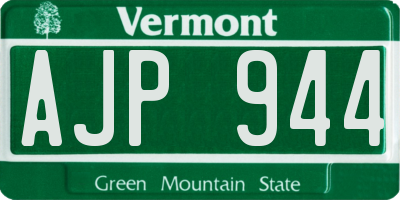 VT license plate AJP944