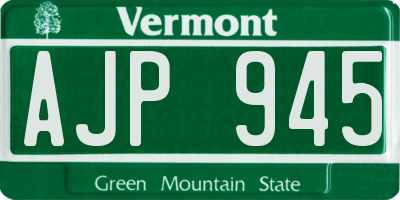 VT license plate AJP945