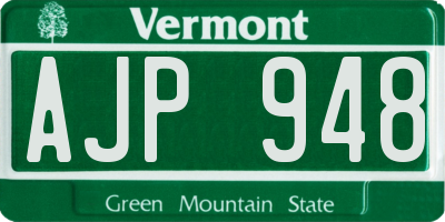VT license plate AJP948
