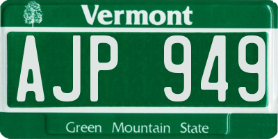 VT license plate AJP949