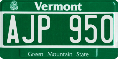 VT license plate AJP950