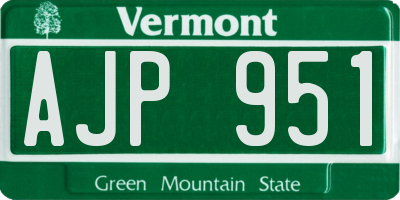 VT license plate AJP951