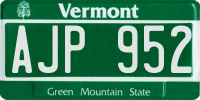 VT license plate AJP952