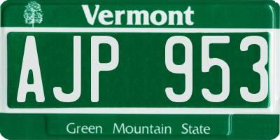 VT license plate AJP953