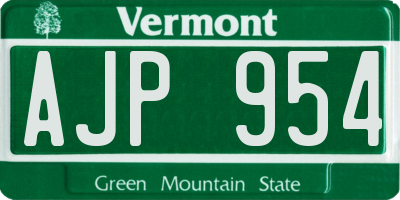 VT license plate AJP954