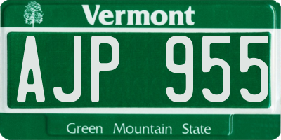 VT license plate AJP955