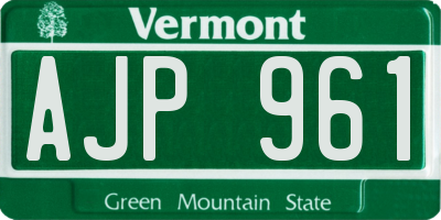 VT license plate AJP961