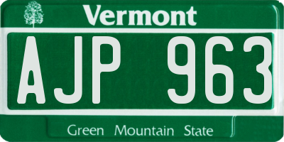 VT license plate AJP963