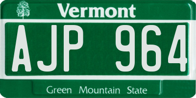 VT license plate AJP964