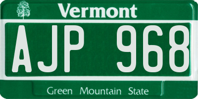 VT license plate AJP968