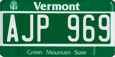 VT license plate AJP969