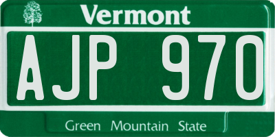 VT license plate AJP970
