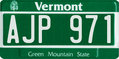 VT license plate AJP971