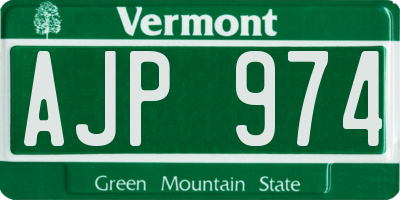 VT license plate AJP974