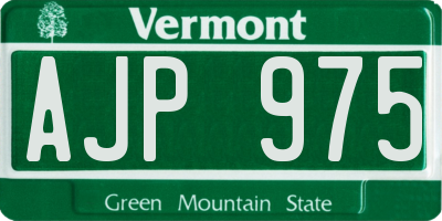 VT license plate AJP975