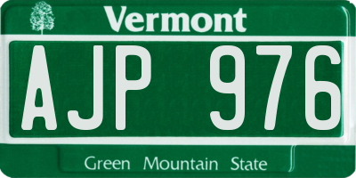 VT license plate AJP976