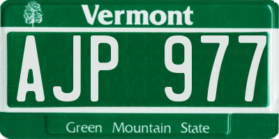VT license plate AJP977