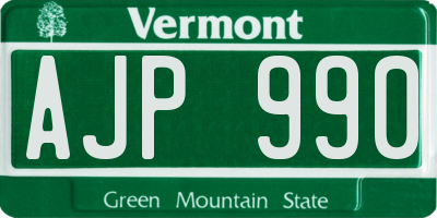 VT license plate AJP990