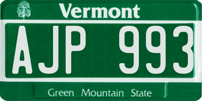 VT license plate AJP993