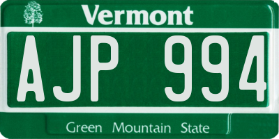 VT license plate AJP994