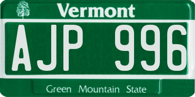 VT license plate AJP996