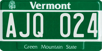 VT license plate AJQ024