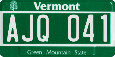 VT license plate AJQ041