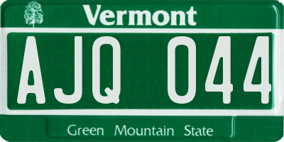 VT license plate AJQ044
