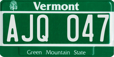 VT license plate AJQ047