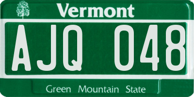 VT license plate AJQ048