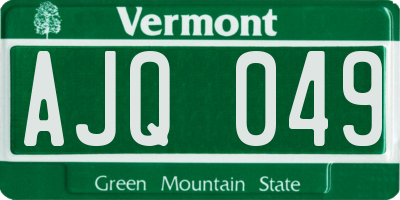 VT license plate AJQ049
