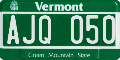VT license plate AJQ050