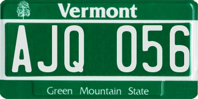 VT license plate AJQ056