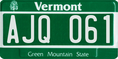 VT license plate AJQ061
