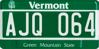 VT license plate AJQ064