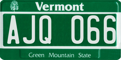 VT license plate AJQ066