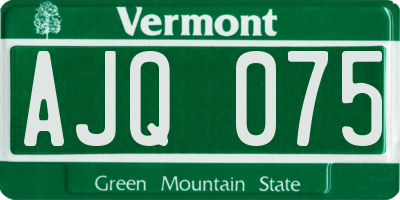 VT license plate AJQ075