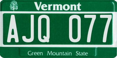 VT license plate AJQ077