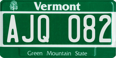 VT license plate AJQ082