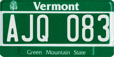 VT license plate AJQ083