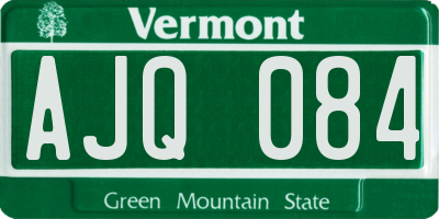 VT license plate AJQ084