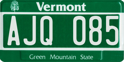 VT license plate AJQ085