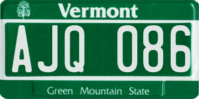 VT license plate AJQ086
