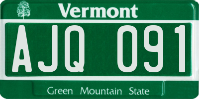 VT license plate AJQ091