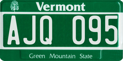 VT license plate AJQ095